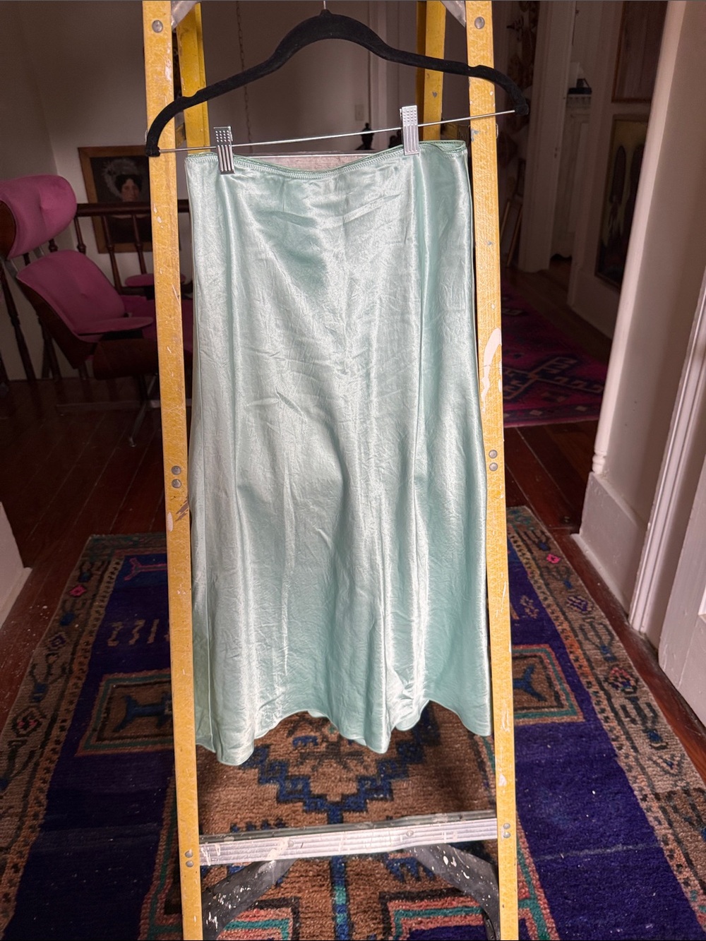 Vince Light Blue Sweater + coordinating Satin Skirt - Picture 4 of 8